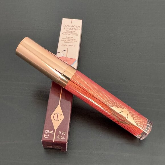 Charlotte Tilbury PEACHY PLUMP Collagen Lip Bath Lip Gloss - Picture 1 of 16